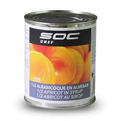 ALBARICOQUE EN ALMÍBAR MITADES 27/35 CORTADO A MANO 12/1Kg